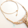 Handmade Macramé Necklace - Natural Fossilized Coral  MR#36