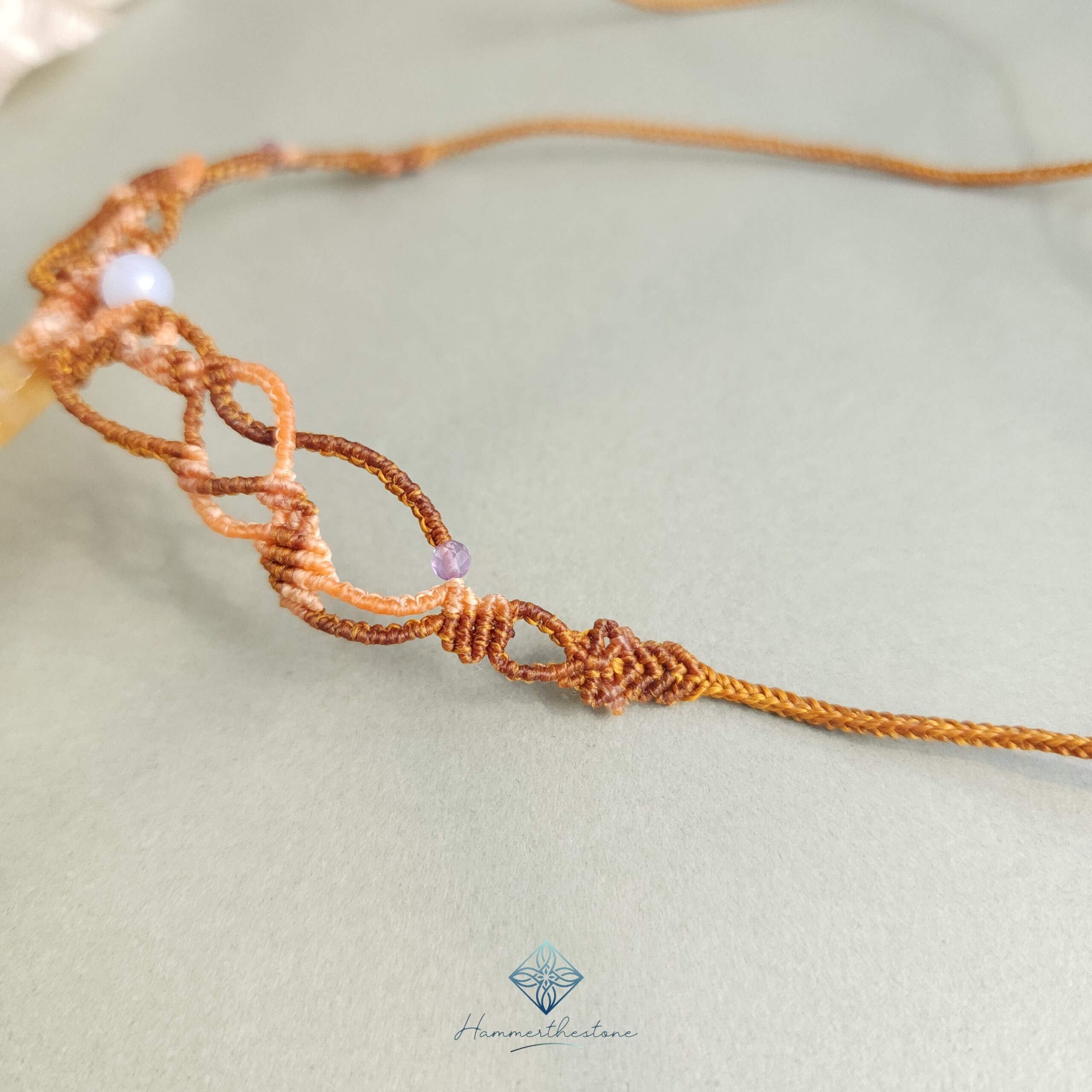 20231124_111648 Handmade Macramé Necklace - Natural Fossilized Coral MR#25