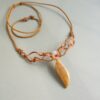 20231125_093216 Handmade Macramé Necklace - Natural Fossilized Coral MR#25