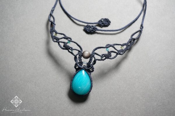 Handmade Macramé Necklace - Amazonite MR#22