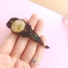 Handmade Macramé Bracelet - Natural Fossilized Coral  MR#43