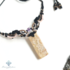 mr45-01 Handmade Macramé Necklace - Natural Fossilized Coral MR#45