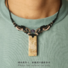 mr45-P1 Handmade Macramé Necklace - Natural Fossilized Coral MR#45
