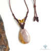 Handmade Macramé Necklace - Natural Fossilized Coral  MR#46