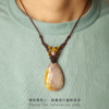 Handmade Macramé Necklace - Natural Fossilized Coral  MR#46