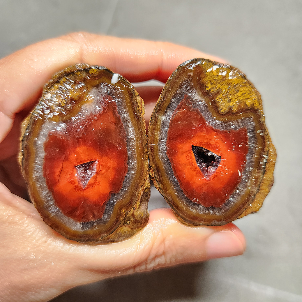 縮圖 Zhanguo Red Agate Pair Stone (unpolished) ZR014