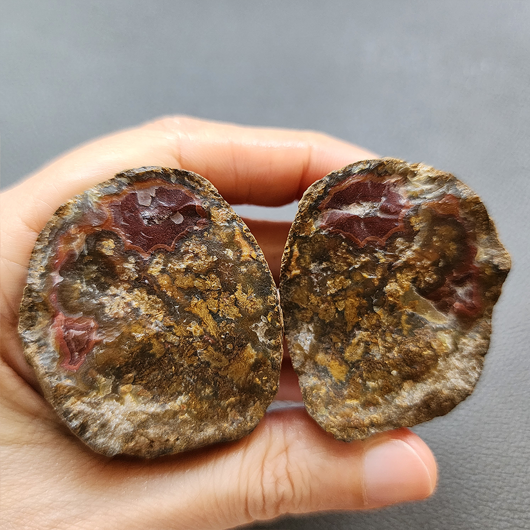 Zhanguo Red Agate Pair Stone (unpolished) ZR015