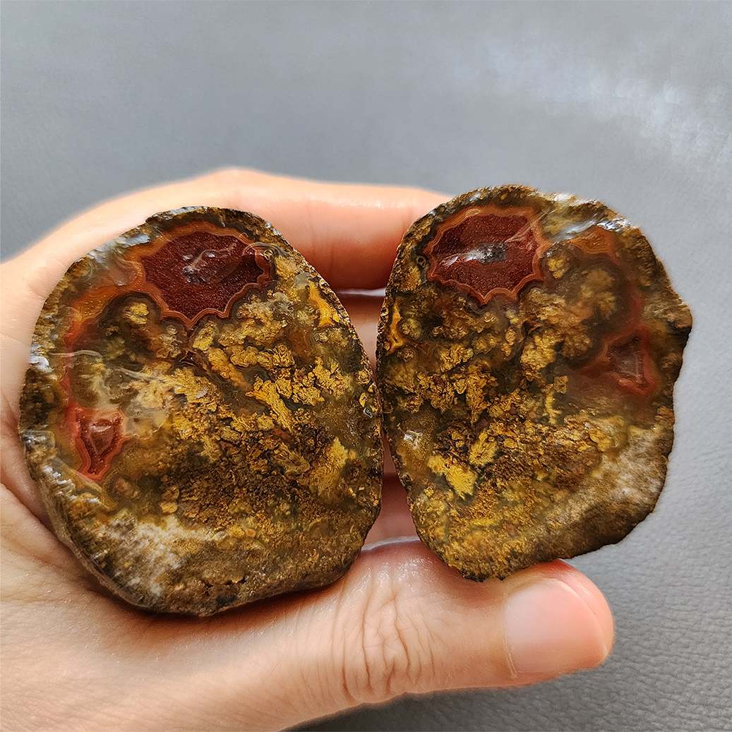 Zhanguo Red Agate Pair Stone (unpolished) ZR015