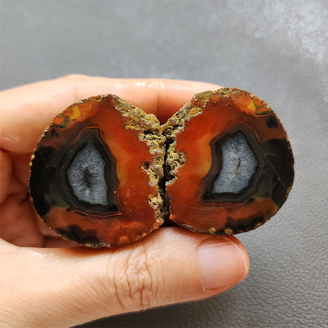 Zhanguo Red Agate Pair Stone (unpolished) ZR022