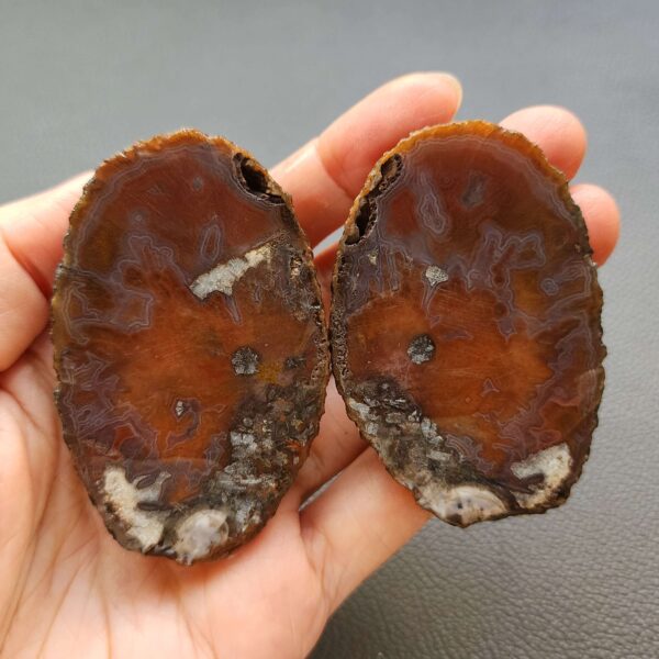 Zhanguo Red Agate Pair Stone (unpolished) ZR045