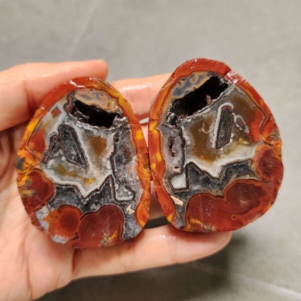 Zhanguo Red Agate Pair Stone (unpolished) ZR086